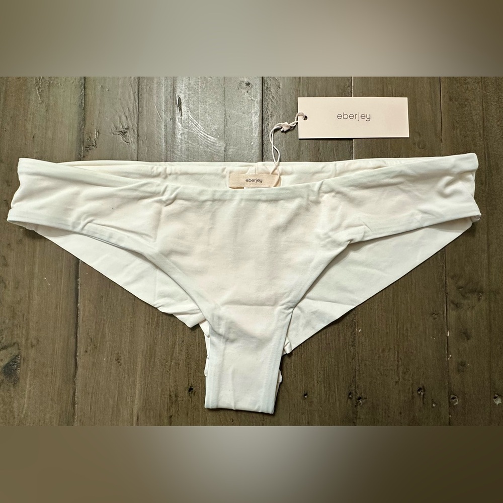 NWT Eberjey Women’s Standard So Solid Coco Bikini BOTTOM ONLY - Medium - Ecru - Picture 2 of 7